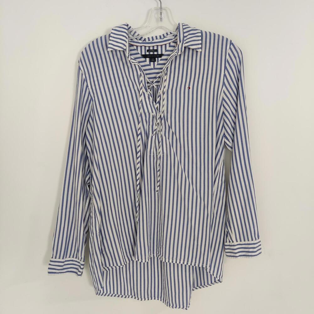Tommy Hilfiger Women's Tunic Top Size Large Striped Old Money